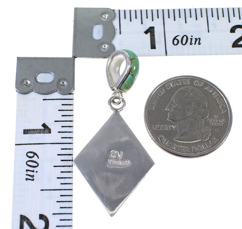 Genuine Sterling Silver Southwestern Turquoise Pendant QX78918
